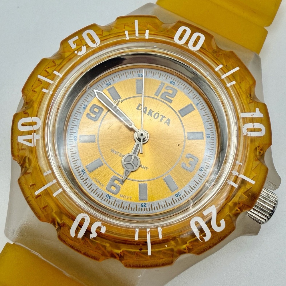 Dakota Y2K Quartz Watch Orange Jelly Translucent Silicone New Battery Works